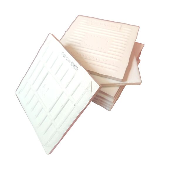 4.25 inch tiles set of 8 White Glazed, Glossy top, Great for crafts or walls. - Picture 2 of 5